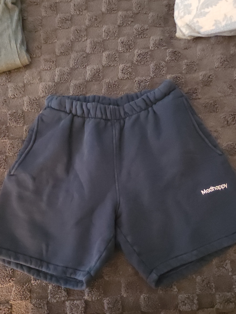 Madhappy Navy Fleece Logo Lounge Shorts